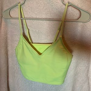 neon yellow cropped tank top